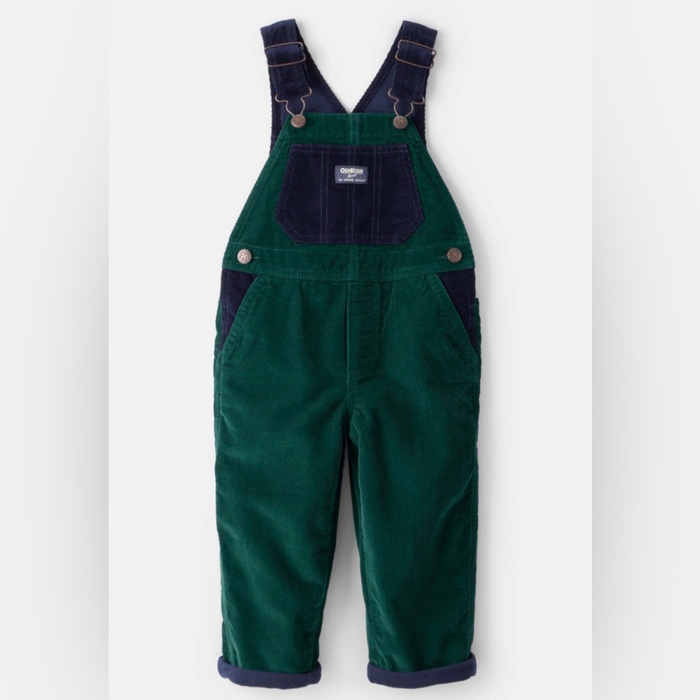 Oshkosh B’Gosh - boys 4t corduroy colorblock overalls